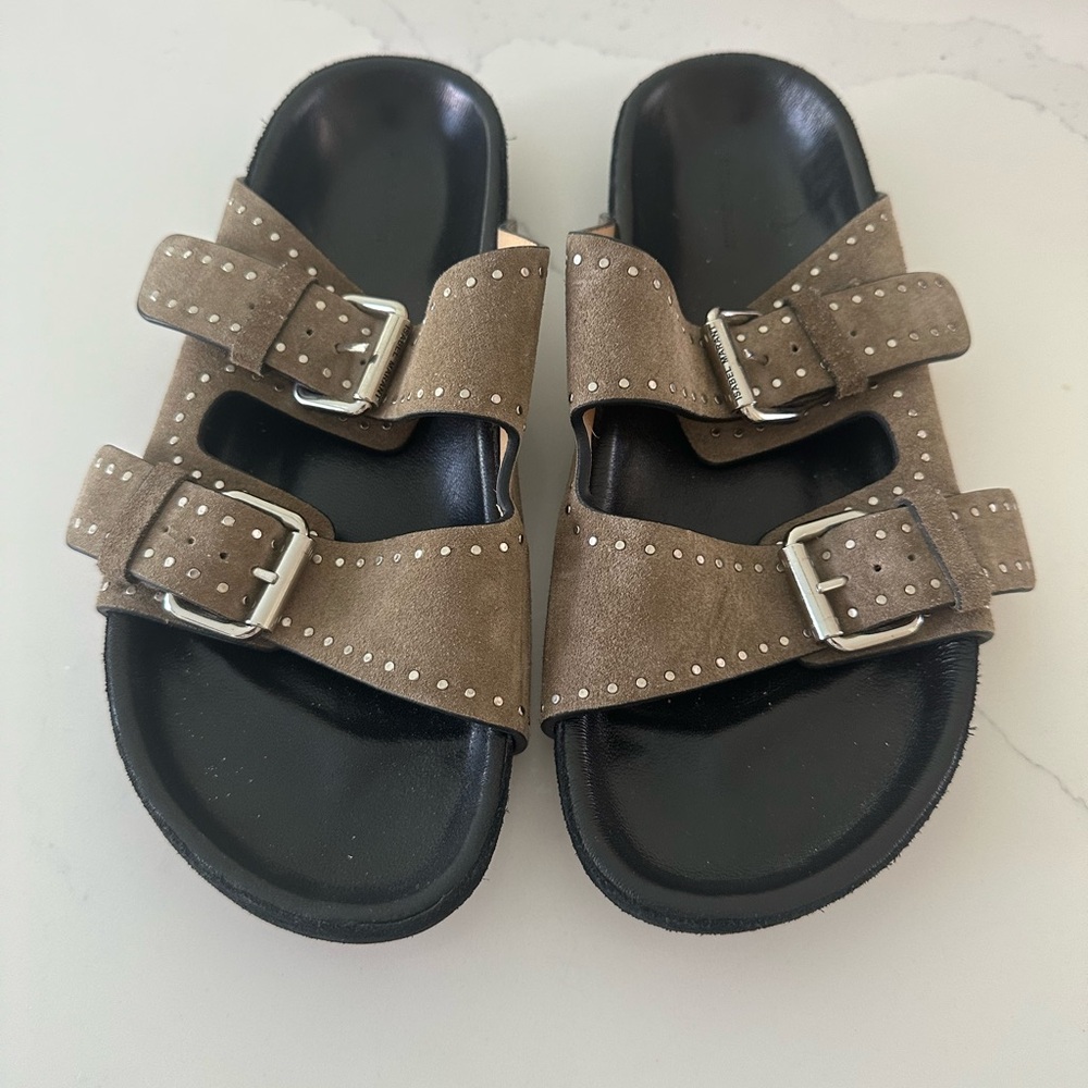 Isabel Marant Lenyo Sandals Taupe Suede